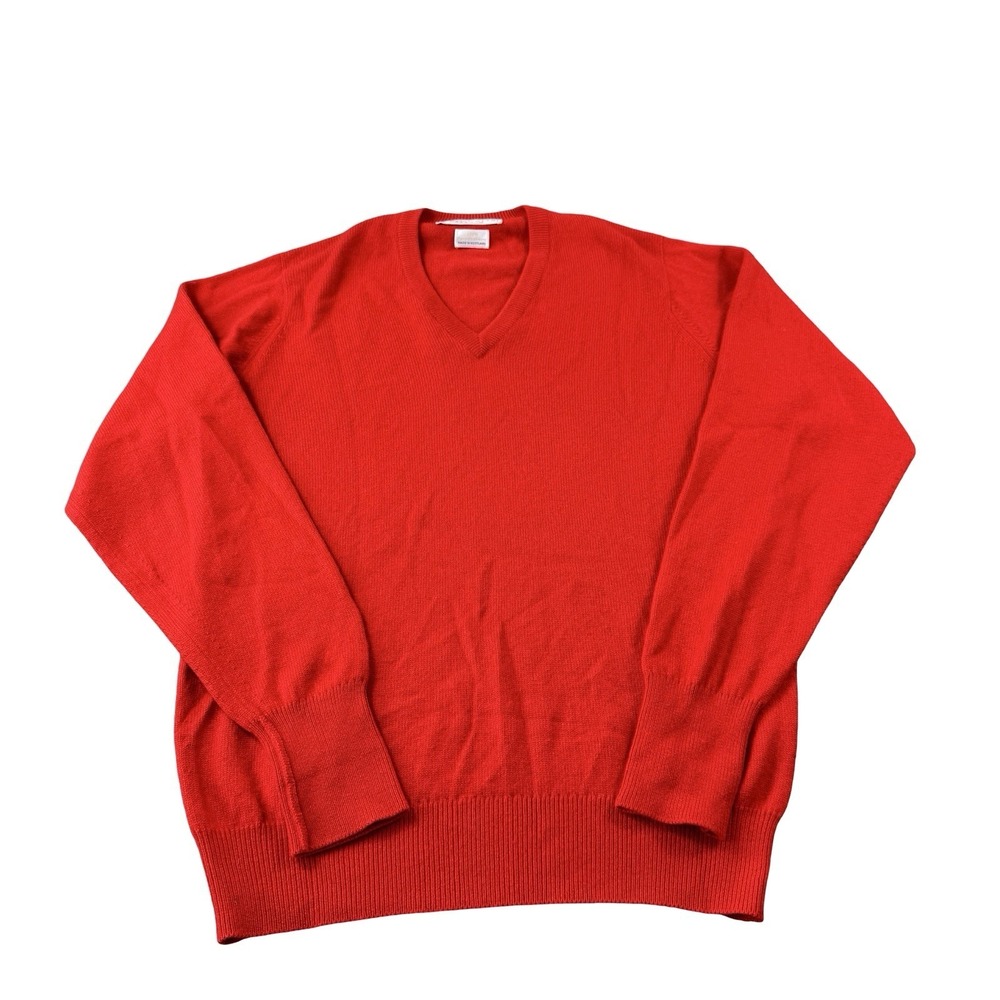 Ballantyne Scotland Pure Cashmere L/S V Neck Mens Sweater Size 46 Excellent